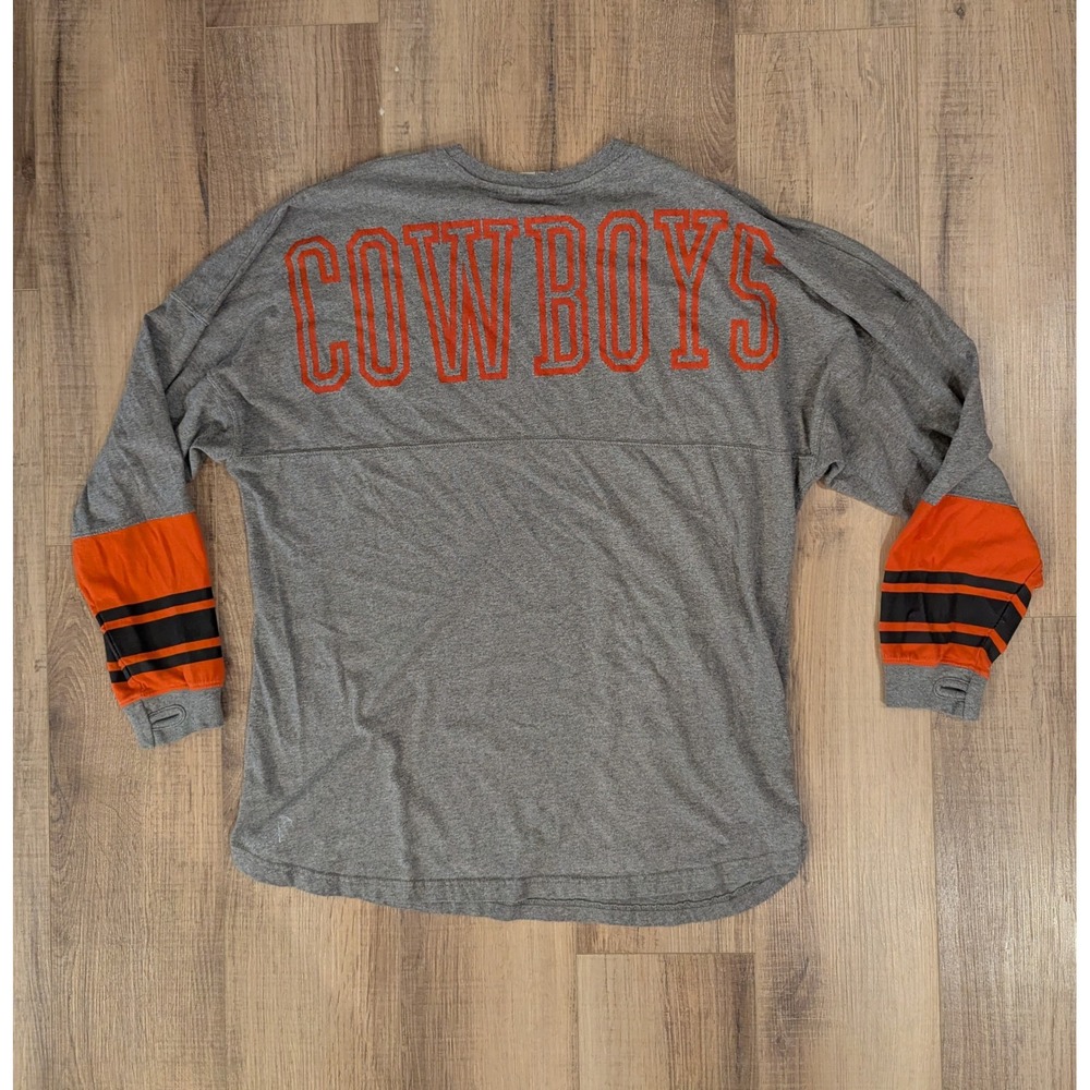 Oklahoma State Cowboys Women M Pressbox Oversized Long Sleeve Pistol Pete Shirt - Picture 4 of 9